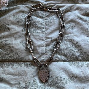 Igirl Strawberrry Chain Lock Necklace